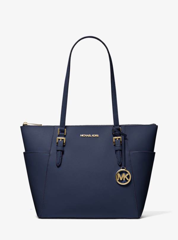 Damske Prenosná Taška Michael Kors Charlotte Large Saffiano Leather Top-Zip Námornícka Modrá - Kabelky Michael Kors Nejlevnejsi | LWPSN-0614